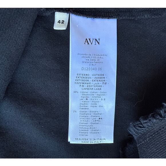 AVN Italian Black Denim Mini T-Shirt Dress Size 42/ US 10 Large - Picture 5 of 5